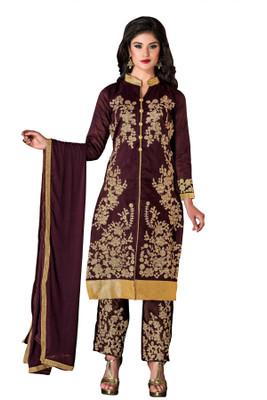 Khushali Chanderi Self Design, Embroidered Salwar Suit Dupatta Material(Un-stitched), Brown
Khushali Chanderi Self Design, Embroidered Salwar Suit Dupatta Material(Un-stitched), Brown