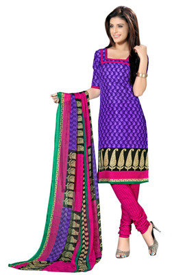 Jiya Silk Self Design, Printed Salwar Suit Dupatta Material(Un-stitched), Multicolor;pink;purple