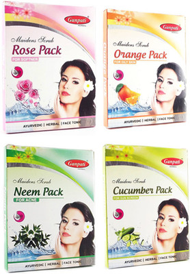 Ganpati Herbal Rose Orange Neem Cucumber Face pack 25 Gms(100 g)