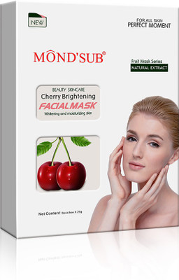 Mondsub CHERRY BRIGHTENING & WHITENEING FRUIT FACIAL MASK (25G, PACK OF 3)(75 g)
Mondsub CHERRY BRIGHTENING & WHITENEING FRUIT FACIAL MASK (25G, PACK OF 3)(75 g)