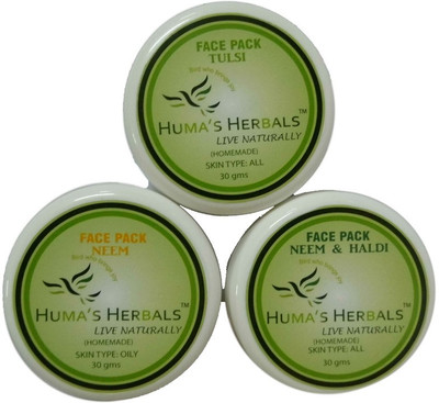 Humas Herbals Home Made Natural Face Pack - Tulsi + Neem + Neem & Haldi(30 g)
Humas Herbals Home Made Natural Face Pack - Tulsi + Neem + Neem & Haldi(30 g)