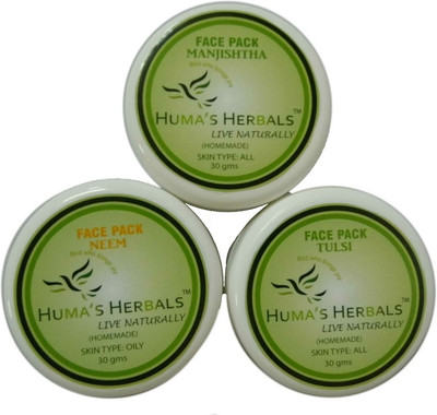 Humas Herbals Home Made Natural Face Pack - Manjishta + Neem + Tulsi(30 g)