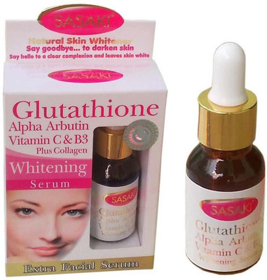 Sasaki Facial Serum Glutathione, Alpha Arbutin, Plus Collagen Vit C & B3 Whitening Serum (Made In Thailand)(30 ml)
Sasaki Facial Serum Glutathione, Alpha Arbutin, Plus Collagen Vit C & B3 Whitening Serum (Made In Thailand)(30 ml)