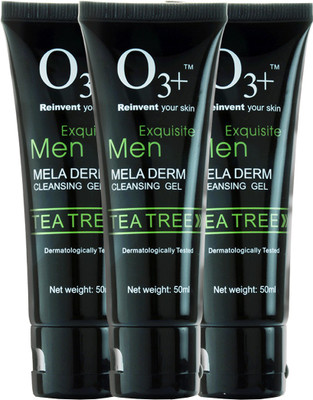 O3+ Men Tea Tree Mela Derm Cleansing Gel - Pack of 3 Face Wash(150 ml)