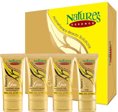Nature's Essence Gold Facial Kit - Medium Pack(170 g + Free 42.5 g Extra) 212.5 g(Set of 4)
Nature's Essence Gold Facial Kit - Medium Pack(170 g + Free 42.5 g Extra) 212.5 g(Set of 4)