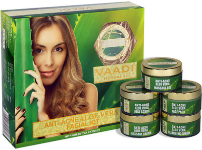 Vaadi Herbals Anti-acne Aloe Vera Facial Kit With Green Tea Extract (270 gms) 270 g
Vaadi Herbals Anti-acne Aloe Vera Facial Kit With Green Tea Extract (270 gms) 270 g