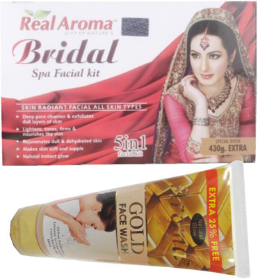 BIGSALE786 Real Aroma Bridal Spa Facial Kit 5 in 1 Free Aroma Gold Face Wash 740 g(Set of 5)
BIGSALE786 Real Aroma Bridal Spa Facial Kit 5 in 1 Free Aroma Gold Face Wash 740 g(Set of 5)
