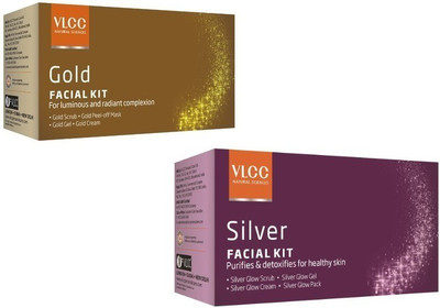 VLCC Gold And Silver Facial Kit with Cleanser, Toner, Scrub, Gel, Cream, Mask Herbal & Ayurvedic 60 g(Set of 2)
VLCC Gold And Silver Facial Kit with Cleanser, Toner, Scrub, Gel, Cream, Mask Herbal & Ayurvedic 60 g(Set of 2)