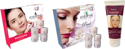 Everfine Whitening & Fruit Facial Kit Pack 2 Get a Fairness Cream 75gm Free 185 g(Set of 3)