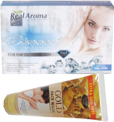 BIGSALE786 Real Aroma Diamond Facial Kit 5 in 1 Free Aroma Gold Face Wash 740(Set of 5)
BIGSALE786 Real Aroma Diamond Facial Kit 5 in 1 Free Aroma Gold Face Wash 740(Set of 5)