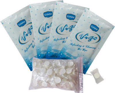 Ginni Vigo Single Wet Wipes (pack of 50) For Cleansing and Refreshing with Coin tissues (50 pcs) Candy Pack(Pack of 50100)
Ginni Vigo Single Wet Wipes (pack of 50) For Cleansing and Refreshing with Coin tissues (50 pcs) Candy Pack(Pack of 50100)