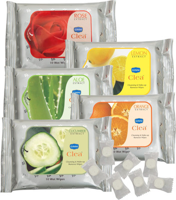 Ginni Premium Facial Tissue (Rose,Aloevera,Lemon,Orange,Cucumber) (pack of 5) (10 wipes per pack) & 50 Coin Tissue (candy pack)(Pack of 10)
Ginni Premium Facial Tissue (Rose,Aloevera,Lemon,Orange,Cucumber) (pack of 5) (10 wipes per pack) & 50 Coin Tissue (candy pack)(Pack of 10)