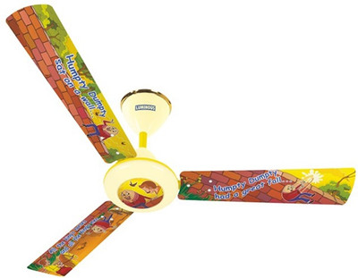 Luminous Play 3 Blade Ceiling Fan(Blue, Yellow), Multicolor