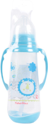Fisher-Price 8 Oz Bottle With Hood/Cap And Handle Silicon Teat - 240 ml(Blue)