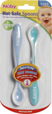 Nuby Hot Safe Spoons(Aqua, Air Blue)