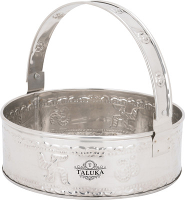 Taluka (7.10" x 2.9" Inches) Stainless Steel Round Pooja Basket Hindu Prayer and Meditation Pooja Basket with Handle Stainless Steel Fruit & Vegetable Basket(Steel)
Taluka (7.10" x 2.9" Inches) Stainless Steel Round Pooja Basket Hindu Prayer and Meditation Pooja Basket with Handle Stainless Steel Fruit & Vegetable Basket(Steel)