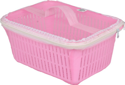 Tanyash Plastic Fruit & Vegetable Basket(Pink)