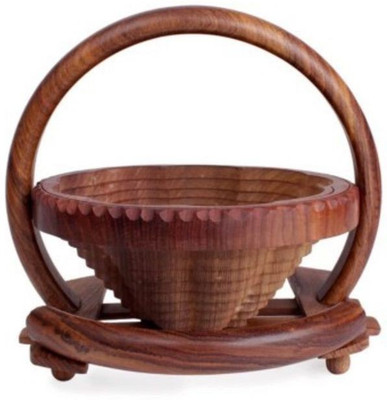 Onlineshoppee Wood Fruit & Vegetable Basket(Brown)