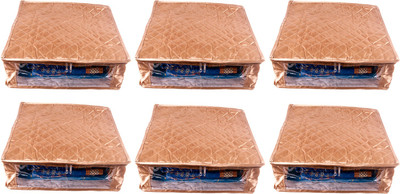 Annapurna Sales Designer 5 Inch Height Side Transparent Large Saree Cover - Set of 6 Pcs. Golden00279(Golden)