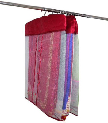 Atorakushon Designer Satin Hanging Saree Cover 3PC HSC3(Maroon)
