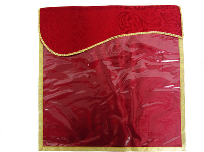 Wedding Pitara Designer Velvet Maroon Saree Cover(Maroon)