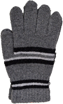 Vinenzia Self Design Winter Men's Gloves, Grey