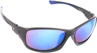 Vast Sport Wrap Around Polycarbonate Cricket Goggles(Black, Blue)