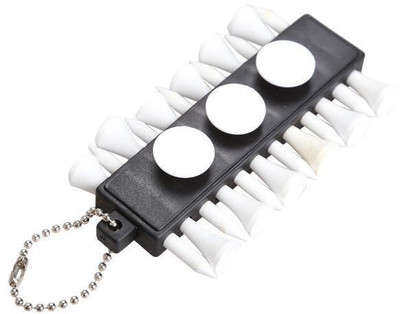 Golfoy Holder Key Chain Golf Tees(Pack of 12, White, Black)