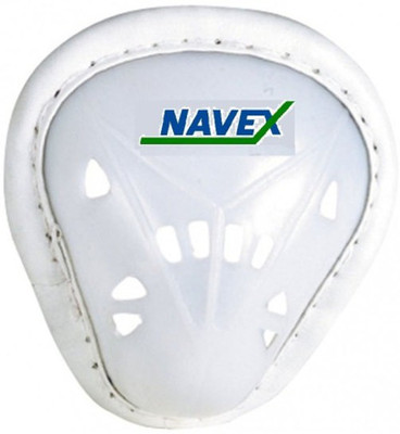 Navex White Pp And Cp Plastic Large Abdominal Cricket Guard (2 Pieces) Abdominal Guard(, White