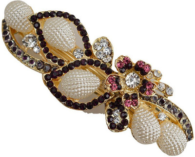 Taj Pearl Designer Hair Clip(Gold)