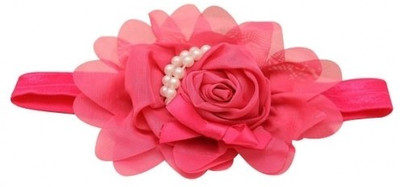 NeedyBee Softlace in Fuschia with Pearl Embellishment Head Band(Fuschia Pink)