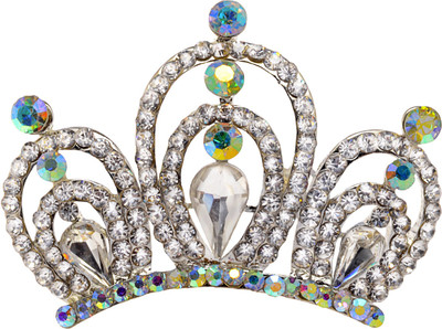 The Ethnic Wears Crown style comb Hair Clip(White)