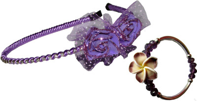 GD Christmas Combo Purple Floral Hairband Hair Accessory Set(Purple)