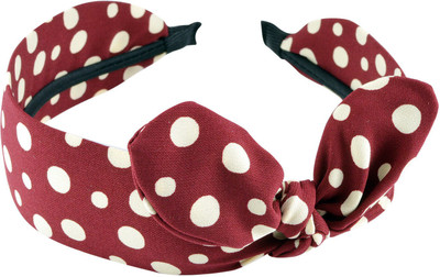 Sarah Polka Dot Bow Hair Band(Red)