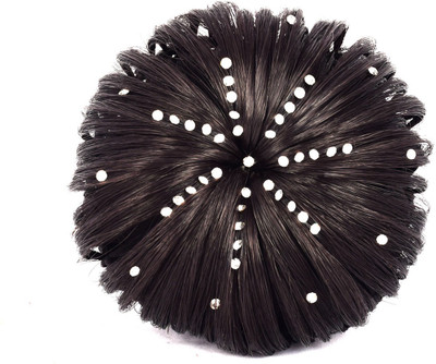 Snupy DESIGNER STONE BRIDAL Bun, Braid Extension, Hair Accessory Set(Brown)