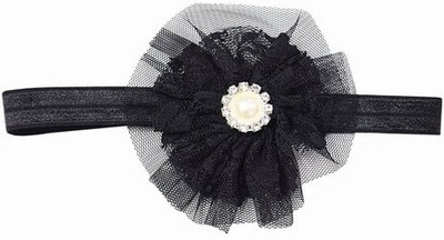 Pinkblueindia Sequin Flower Baby With Pearl Head Band(Black)