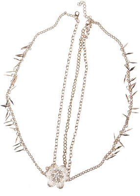 Fayon Designer Modern Golden Flower with Spikes Hair Chain(Gold)