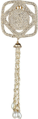 Pink Rose Charm Juda Pin Hair Pin(Gold, White)