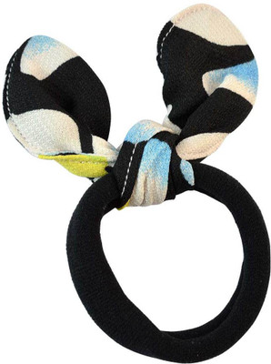 Sarah Plain Black Fabric Hair Rubber Band for Women Rubber Band(Black)