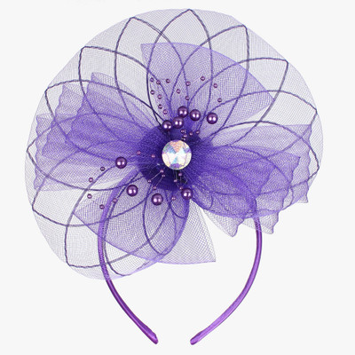 Pink Rose Charm Hair Band(Purple)