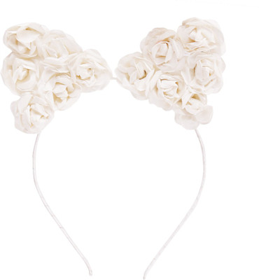 Dchica Flower Ears Hair Band(White)