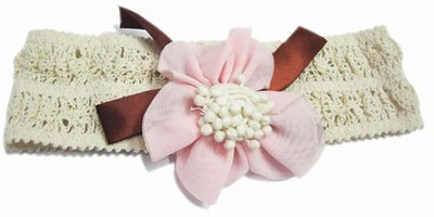 Pink & Blue India Baby Girl Flower in Stitched Head Band(Pink)