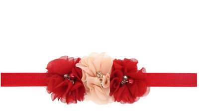 Mamaboo Red With Orange Design Flower Head Band(Red)