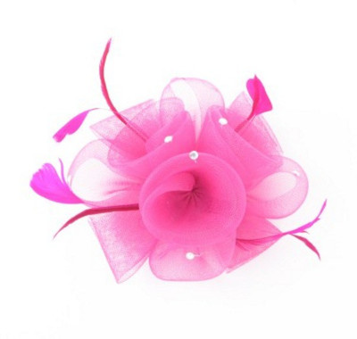 Angel Closet Feather Fascinator Hair Clip(Pink)