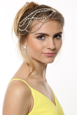 Hair Drama Company Hair Drama Silver Metal Head Chain Hair Chain(Silver)