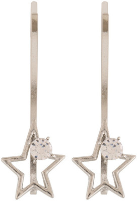 Jazz Jewellery Toned Stone Hair Pin(Silver)