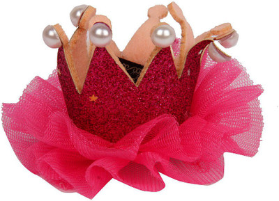 Pikaboo Pearl Studded Crown Hair Clip(Pink)