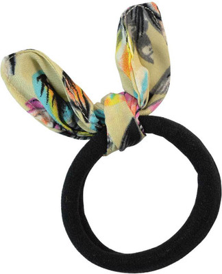Sarah Plain Black Fabric Hair Rubber Band for Women Rubber Band(Black)