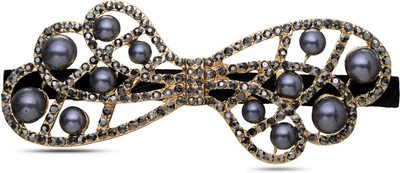 Sparkle Street Glued To Grey Hair Clip(Grey)