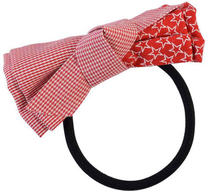 Sarah Plain Black Fabric Hair Rubber Band for Women Rubber Band(Black)